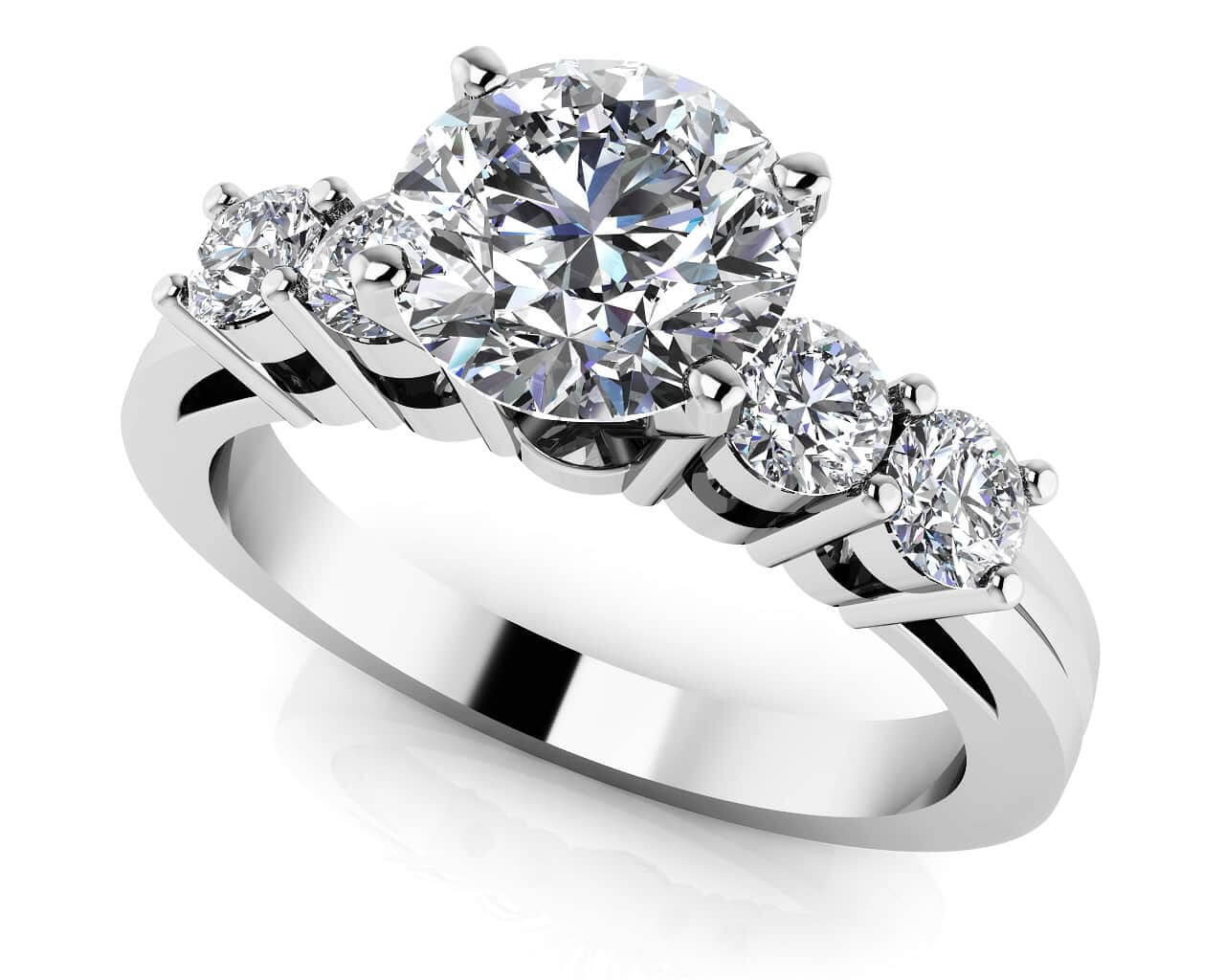 Channel Band Lab-Grown Diamond Engagement Ring with 1.78 ct. (1.50 ct. center diamond)
