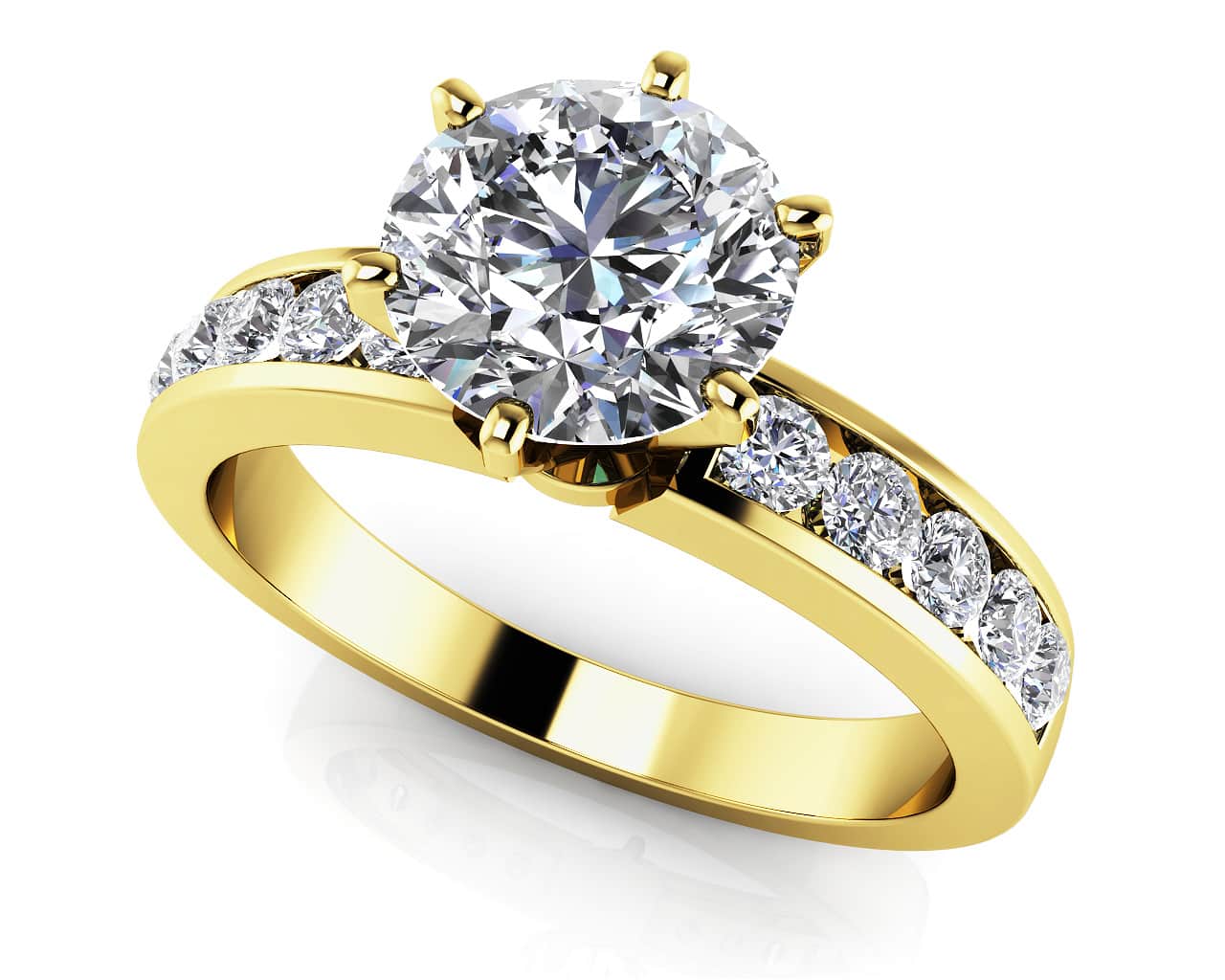 Channel Band Diamond Ring Lab-Grown Diamond  with 0.97 ct. (0.75 ct. center diamond) - Image 2