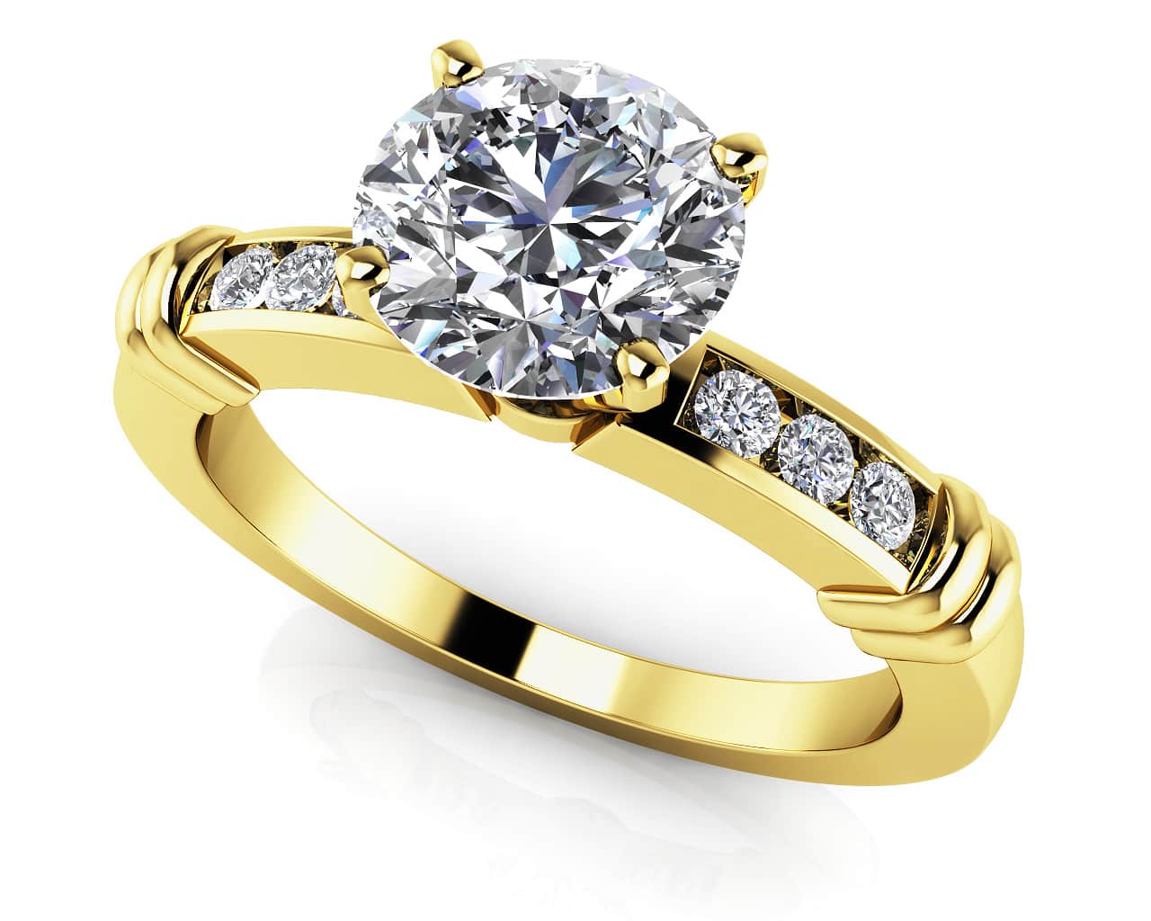 Channel Belt Lab-Grown Diamond Engagement Ring with 1.12 ct. (1.00 ct. center diamond) - Image 2