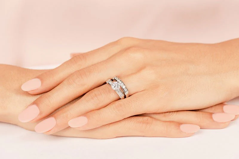 Channel Diamond Flanked Lab-Grown Diamond Bridal Set with 1.16 ct. (0.75 ct. center diamond) - Image 5