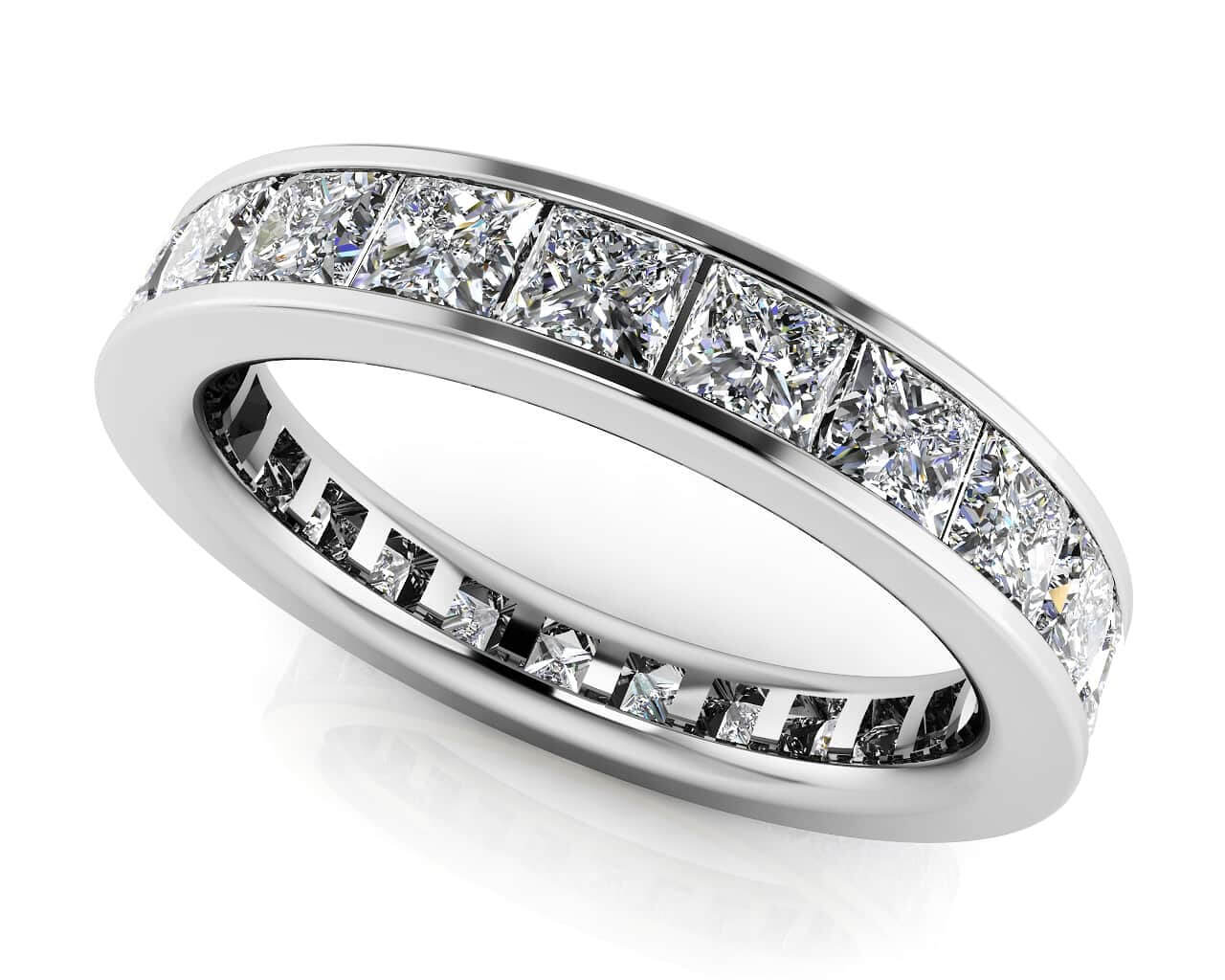Channel Set Princess Diamond Eternity Band Diamond with 1.89 ct.(finished) 2.2mm