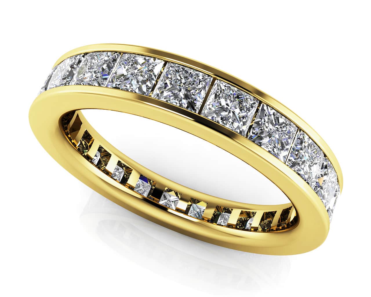 Channel Set Princess Diamond Eternity Band Diamond  with 4.94 ct.(finished) 3.5mm - Image 2