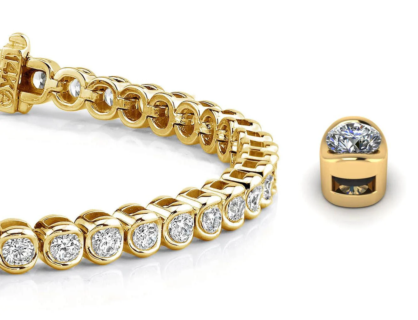 Channel Set Round Lab-Grown Diamond Tennis Bracelet with 2.13 ct.(finished) 2.2mm - Image 2