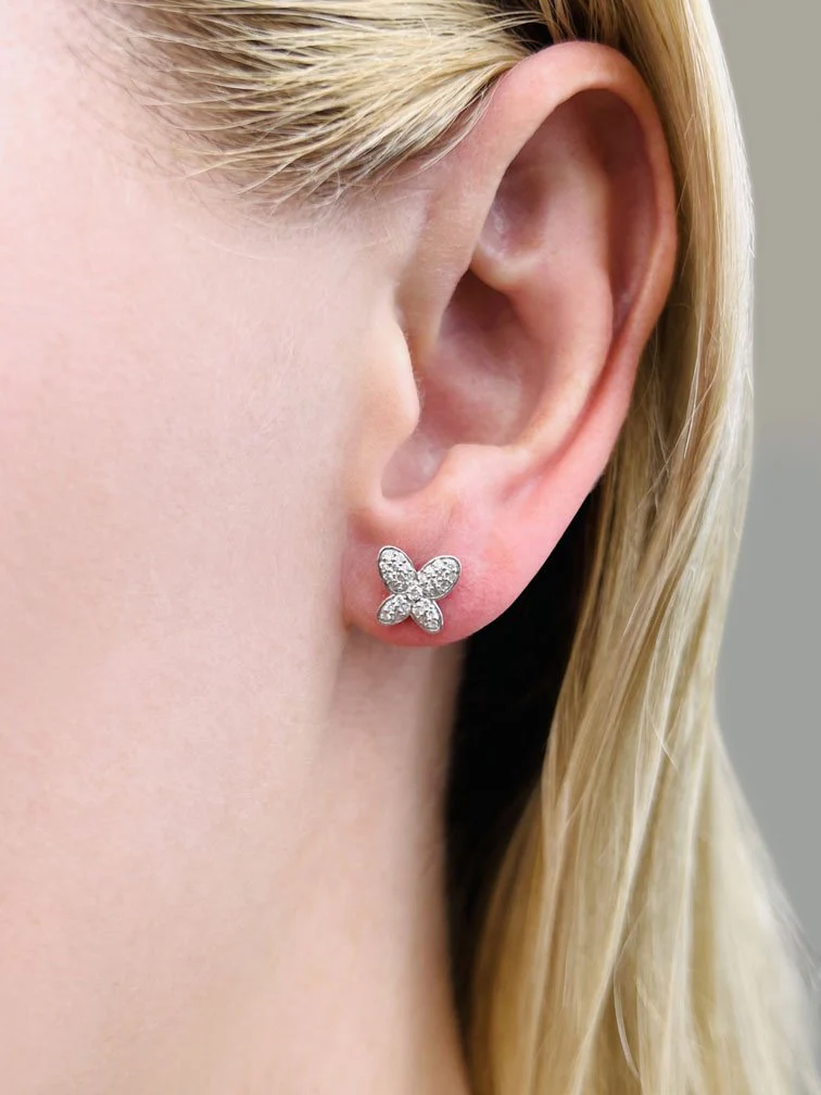 Charming Butterfly Diamond Diamond Studs with 0.33 ct.(finished) 1mm, 1.5mm - Image 3