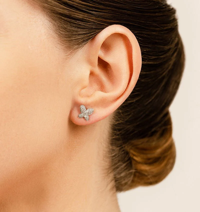Charming Butterfly Diamond Diamond Studs with 0.33 ct.(finished) 1mm, 1.5mm - Image 4
