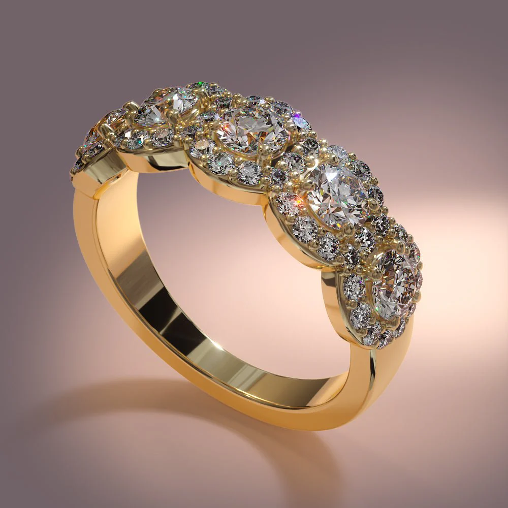 Charming Flowers Anniversary Band Diamond  with 1.08 ct.(finished) 1.3mm, 3.2mm - Image 5