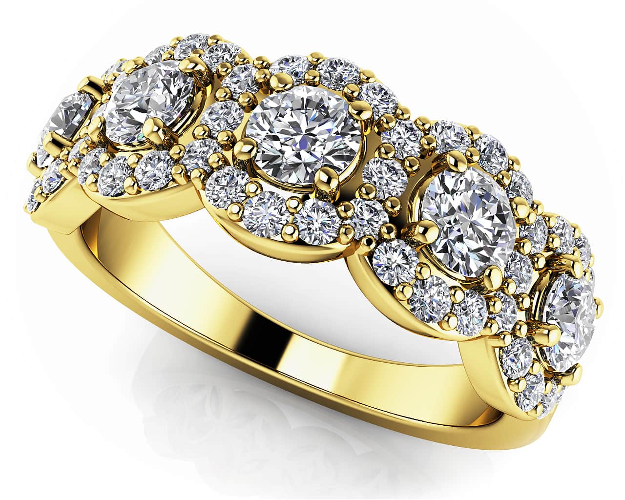 Charming Flowers Anniversary Band Lab-Grown Diamond  with 1.08 ct.(finished) 1.3mm, 3.2mm - Image 2