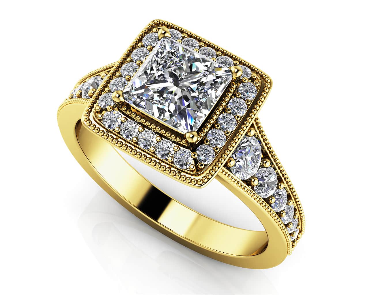 Charming Princess Lab-Grown Diamond Engagement Ring with 1.07 ct. (0.50 ct. center diamond) - Image 2