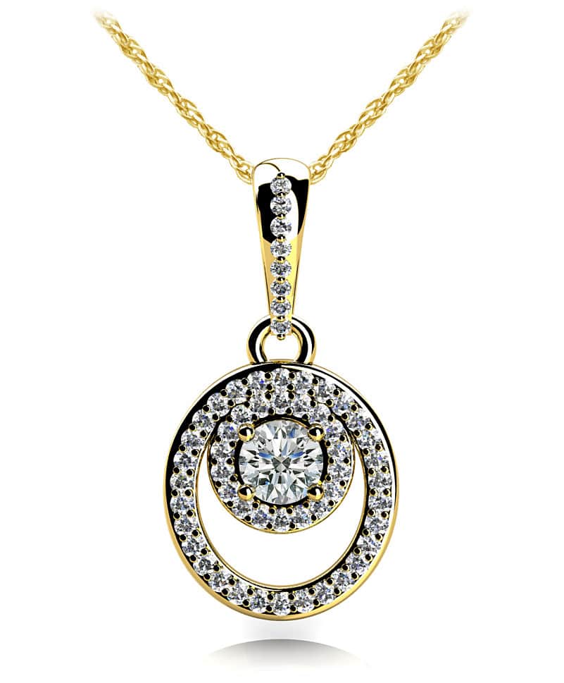 Circle And Oval Diamond Pendant with 0.94 ct.(finished) 1.1mm, 1.2mm, 5mm - Image 2