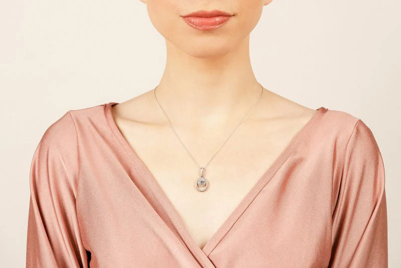 Circle And Oval Lab-Grown Diamond Pendant with 1.33 ct.(finished) 1.1mm, 1.4mm, 5.5mm - Image 4