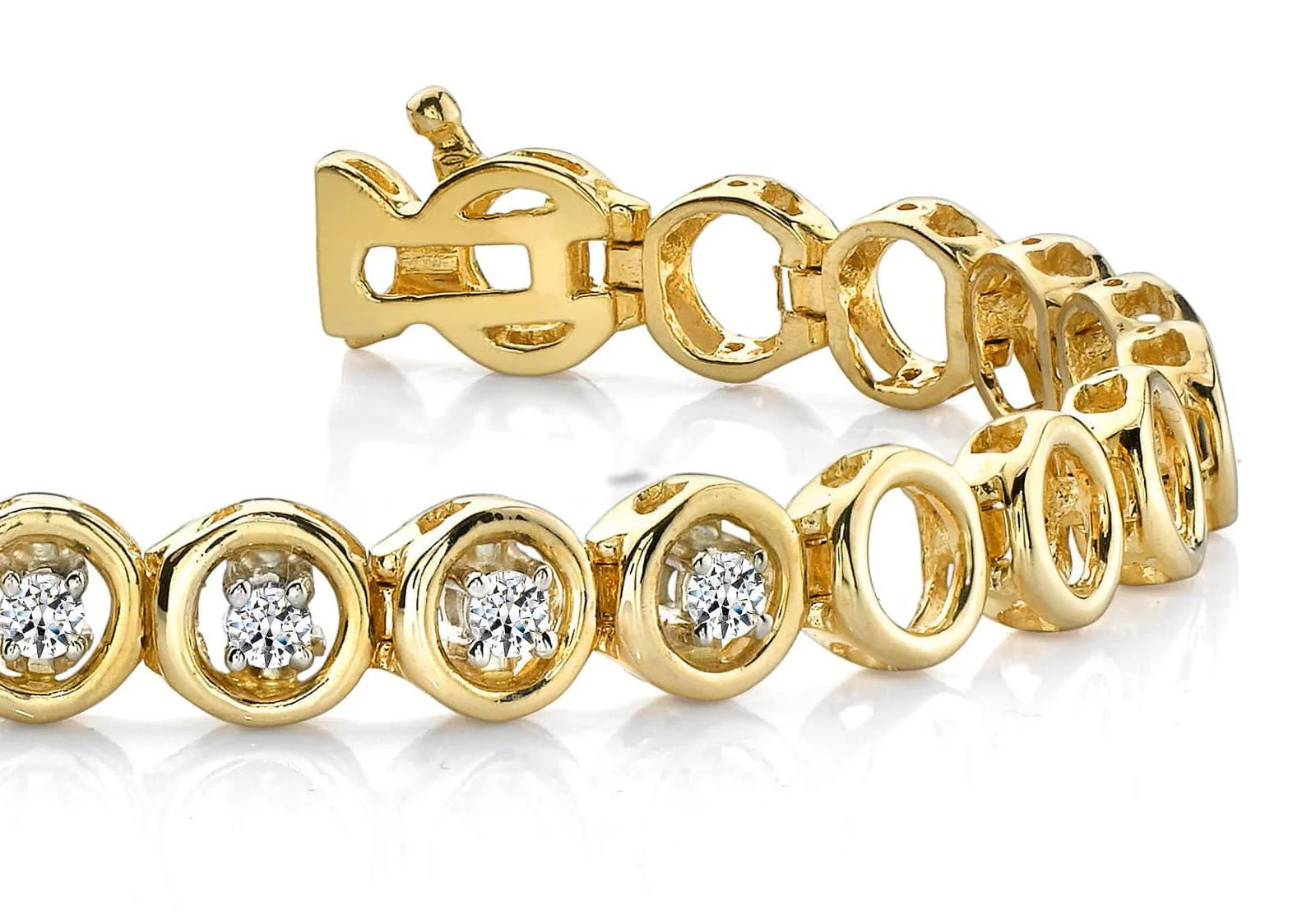 Circle Link Diamond Bracelet with 0.54 ct.(finished) 2.9mm - Image 2