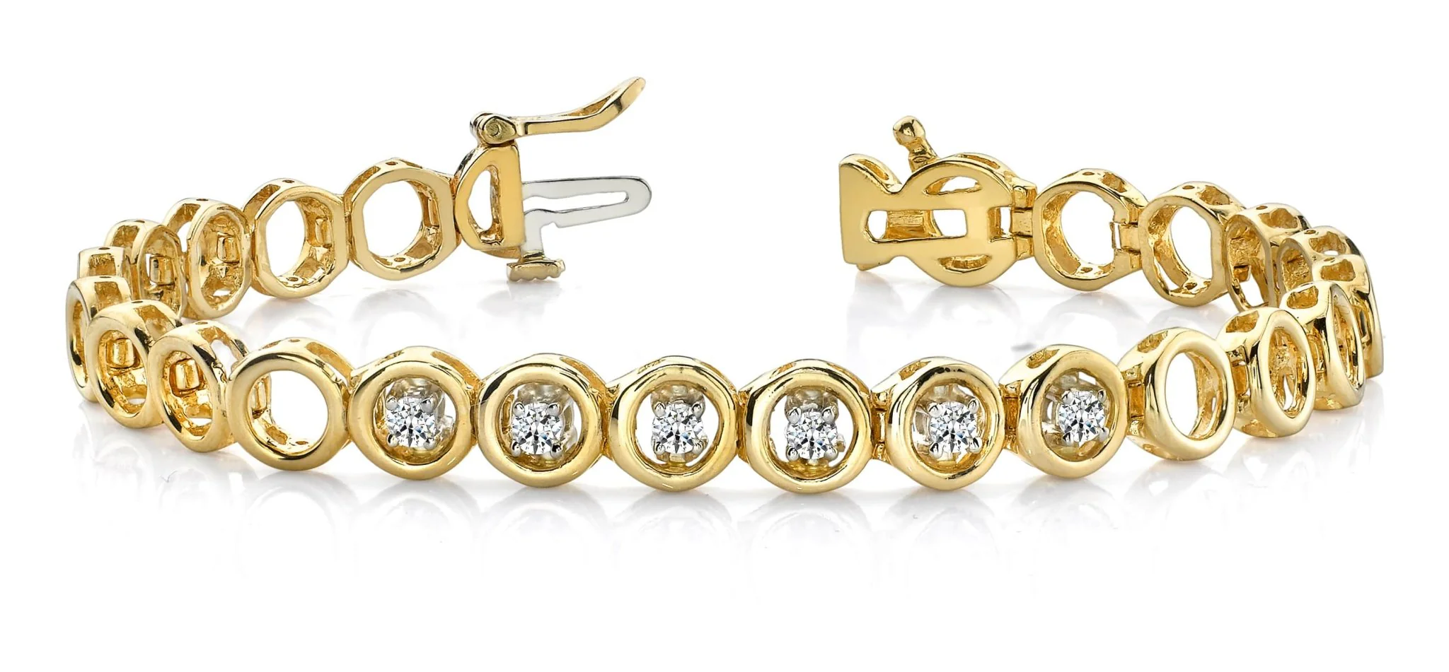 Circle Link Diamond Bracelet with 0.54 ct.(finished) 2.9mm - Image 3