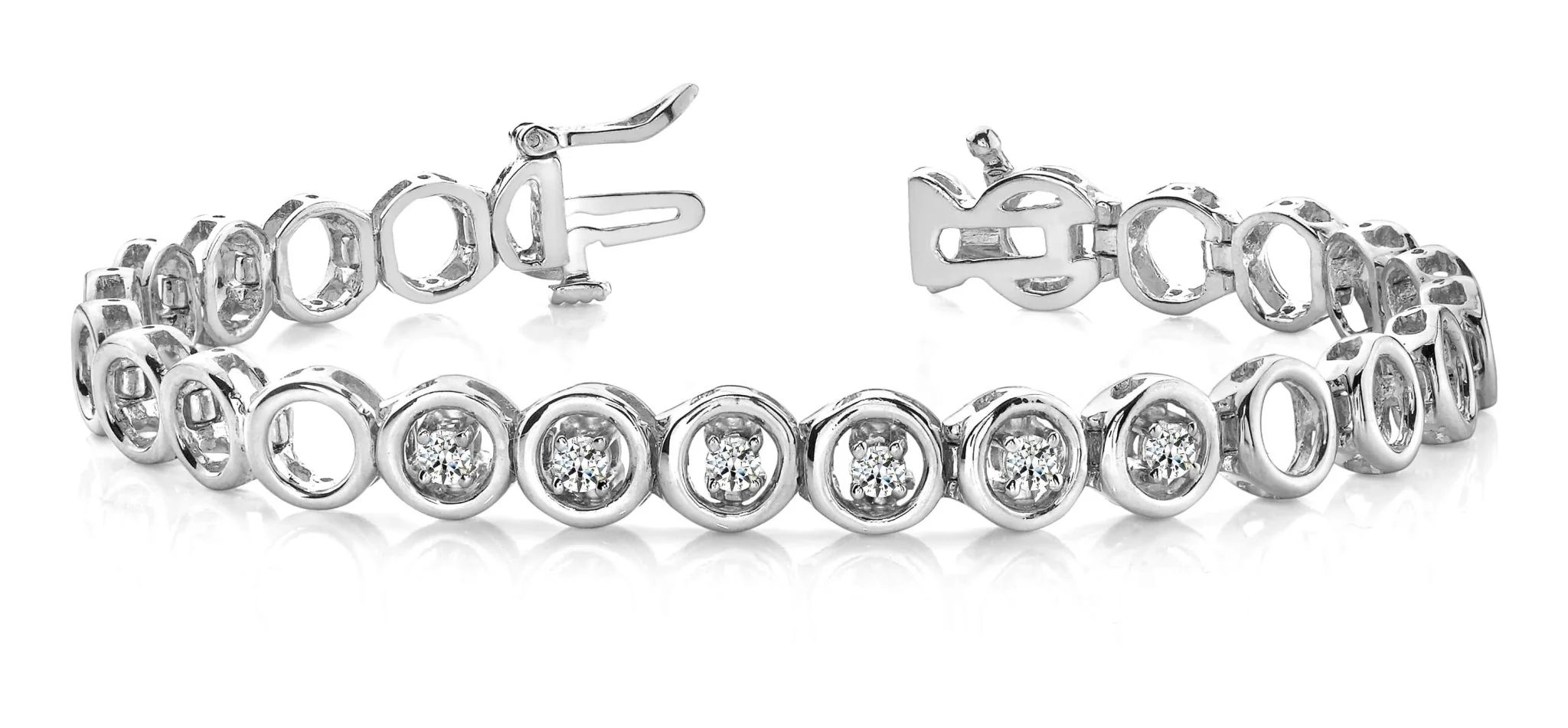 Circle Link Diamond Bracelet with 0.54 ct.(finished) 2.9mm - Image 4