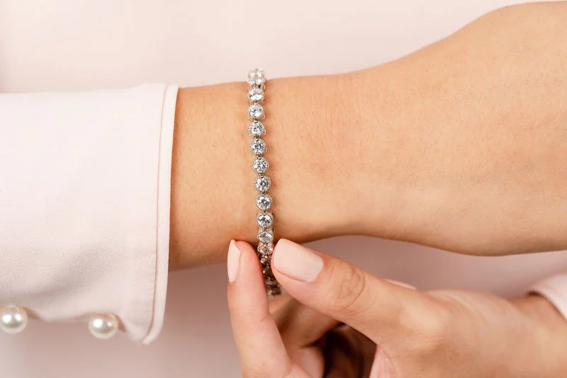Circle Milgrain Diamond Bracelet with 1.10 ct.(finished) 1.5mm - Image 3