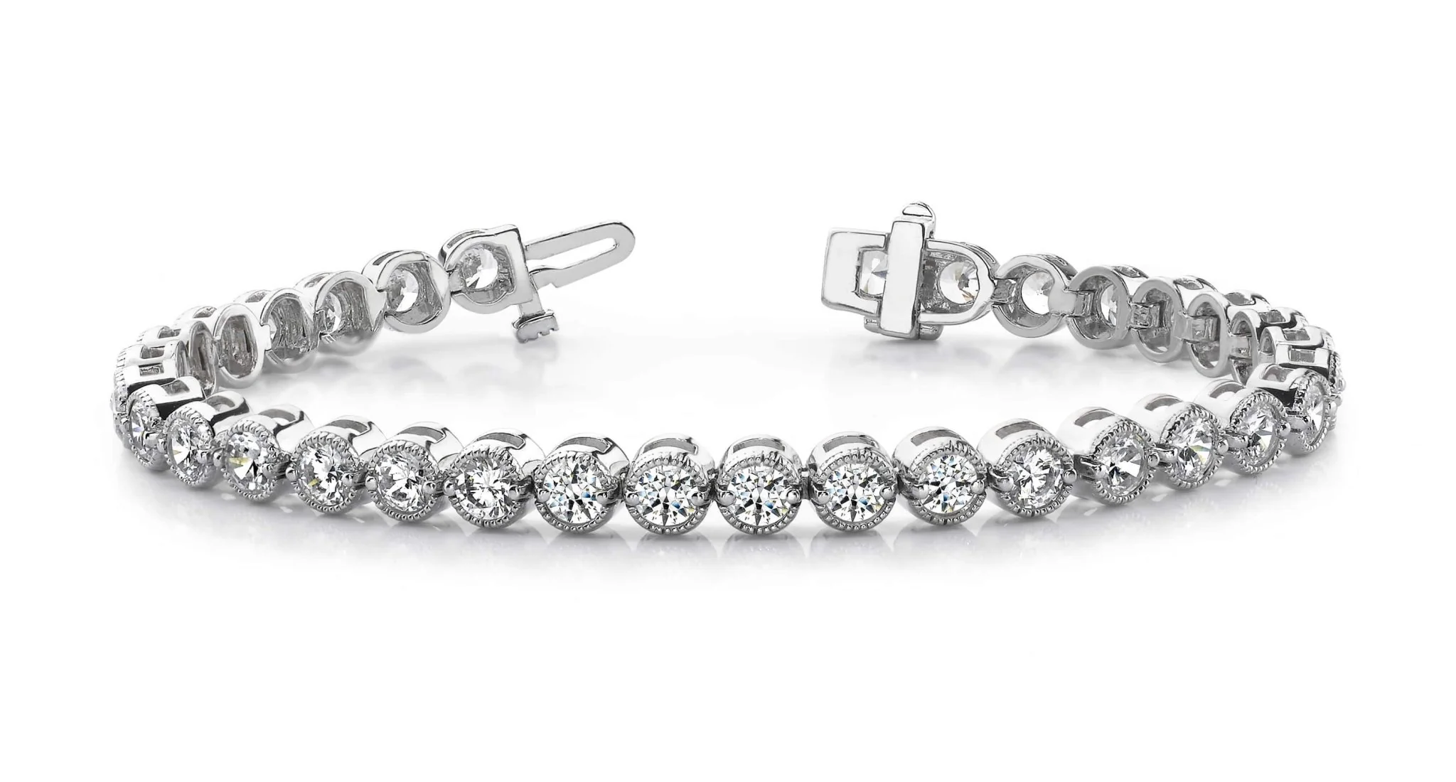 Circle Milgrain Diamond Bracelet with 1.10 ct.(finished) 1.5mm - Image 4