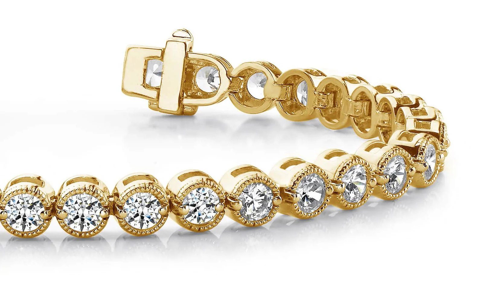 Circle Milgrain Diamond Bracelet with 4.94 ct.(finished) 3.2mm - Image 2