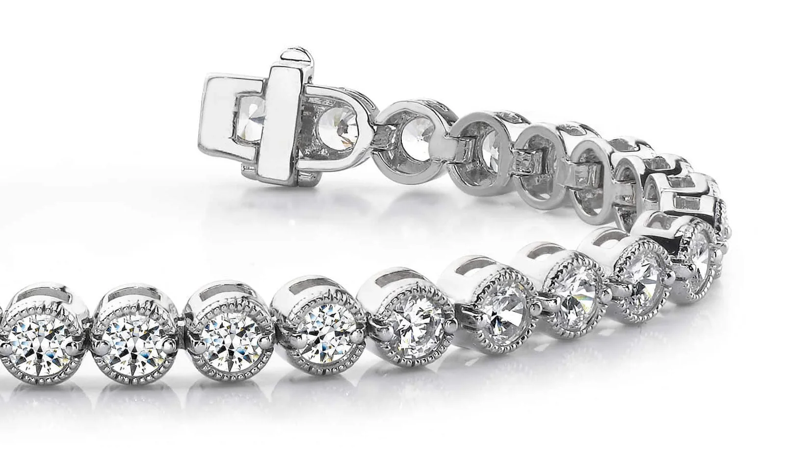 Circle Milgrain Diamond Bracelet with 8.25 ct.(finished) 4mm