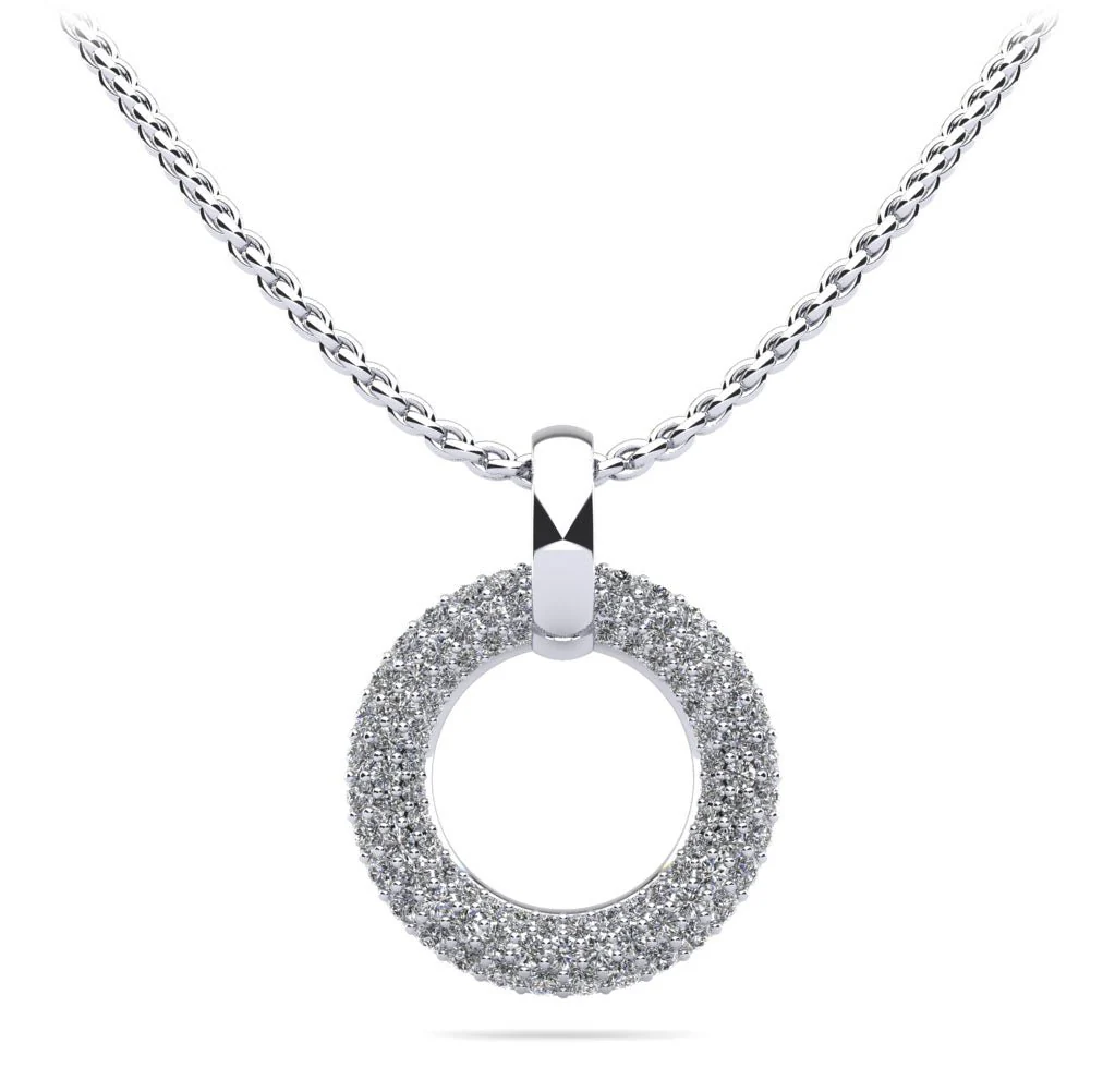 Circle of Life Lab-Grown Diamond Pendant with 0.96 ct.(finished) 1.1mm, 1.3mm, 1.5mm