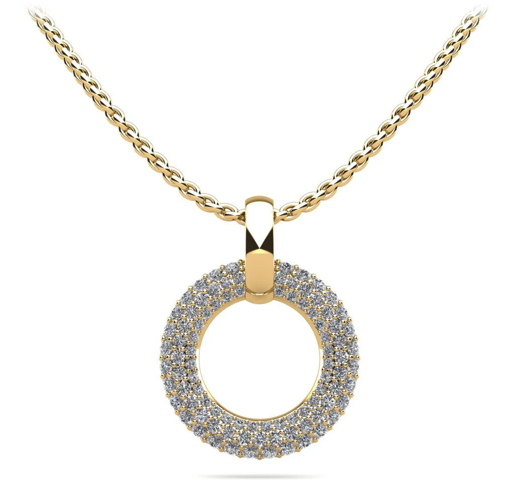Circle of Life Lab-Grown Diamond Pendant with 0.96 ct.(finished) 1.1mm, 1.3mm, 1.5mm - Image 2