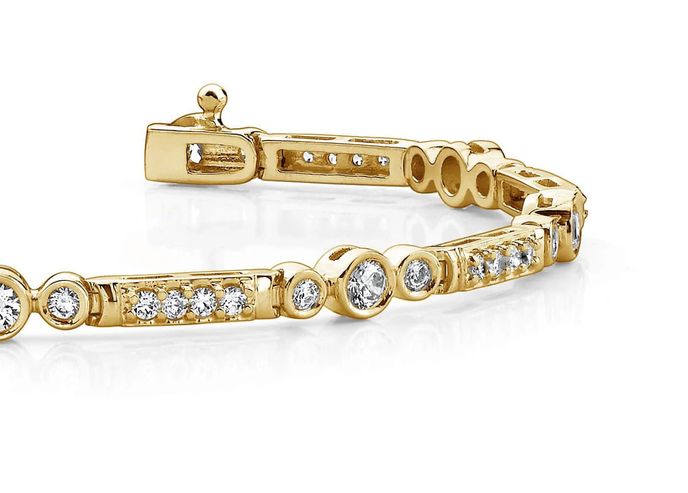 Circle Square Diamond Bracelet with 1.97 ct.(finished) 1.75mm, 2mm, 3mm - Image 2