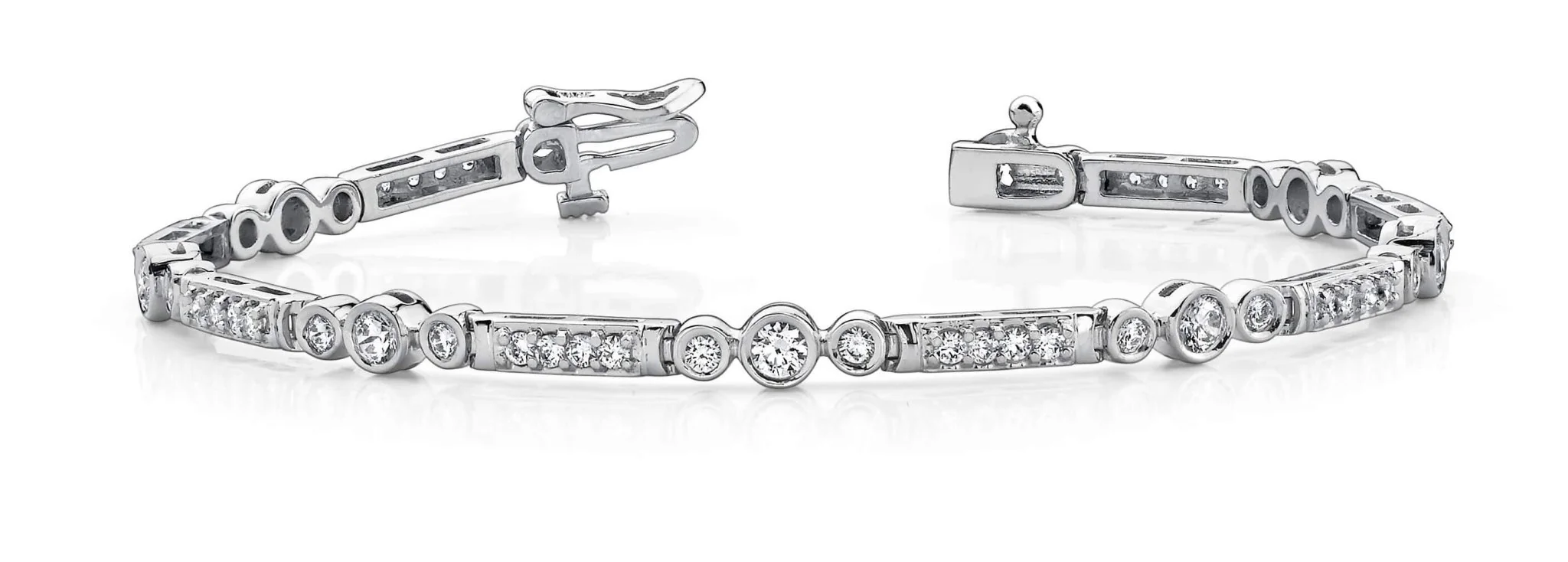 Circle Square Diamond Bracelet with 1.97 ct.(finished) 1.75mm, 2mm, 3mm - Image 3