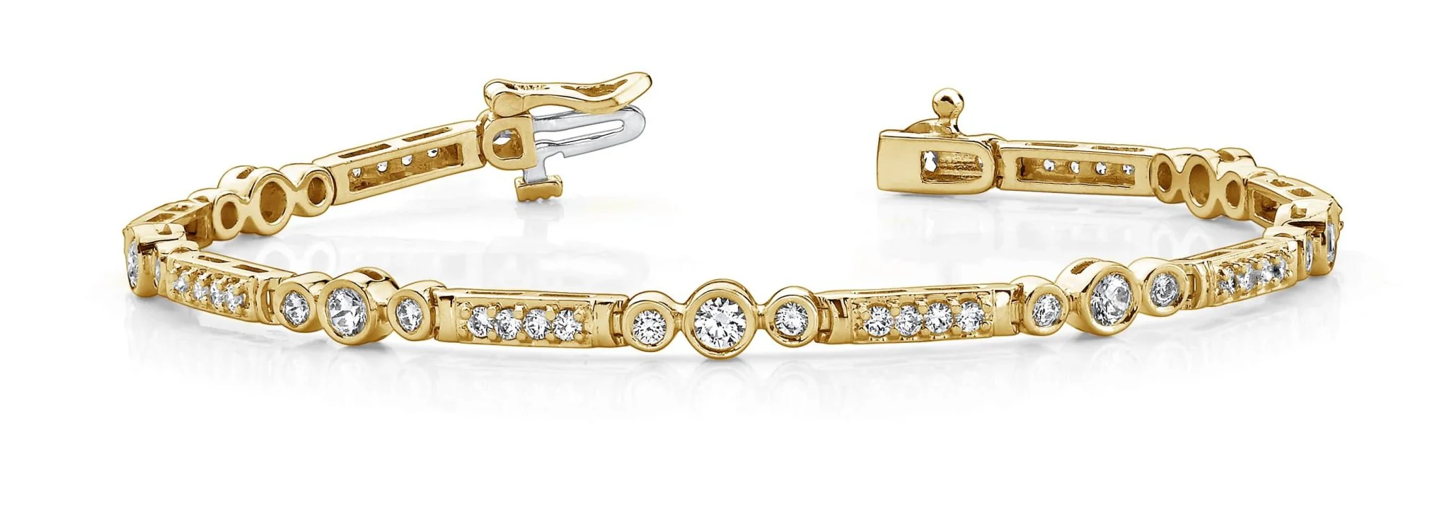 Circle Square Diamond Bracelet with 1.97 ct.(finished) 1.75mm, 2mm, 3mm - Image 4