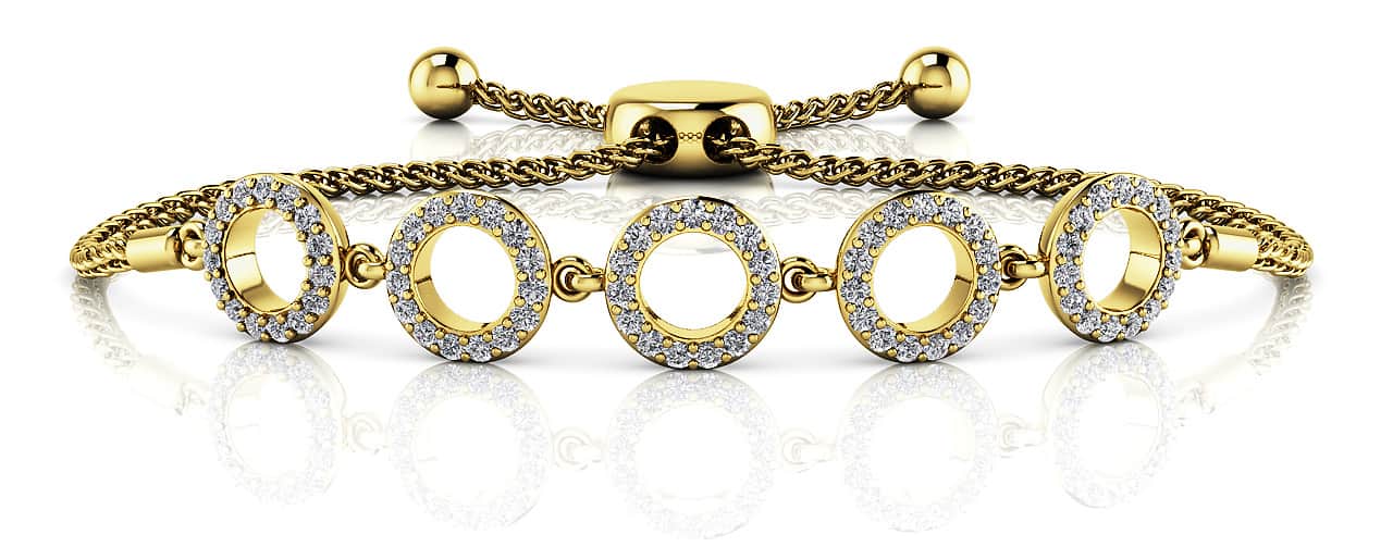 Circles Of Love Adjustable Diamond Bracelet with 0.53 ct.(finished) 1.1mm - Image 2