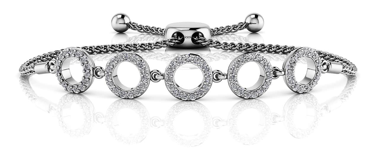 Circles Of Love Adjustable Lab-Grown Diamond Bracelet with 0.53 ct.(finished) 1.1mm