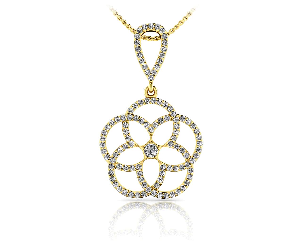 Circles Of Love Lab-Grown Diamond Pendant with 1.12 ct.(finished) 1.2mm, 1.3mm, 3mm - Image 2