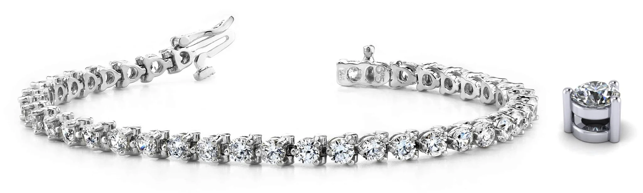 Classic 3 Prong Diamond Tennis Bracelet with 8.88 ct.(finished) 4.0mm - Image 4