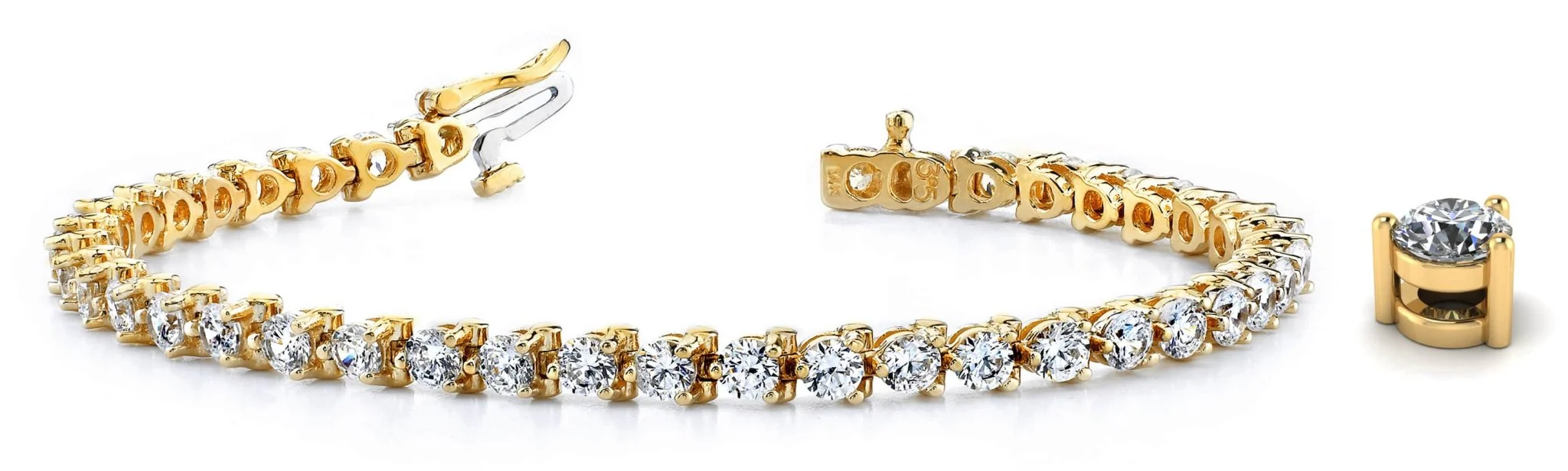 Classic 3 Prong Lab-Grown Diamond Tennis Bracelet with 6.00 ct.(finished) 3.5mm - Image 5