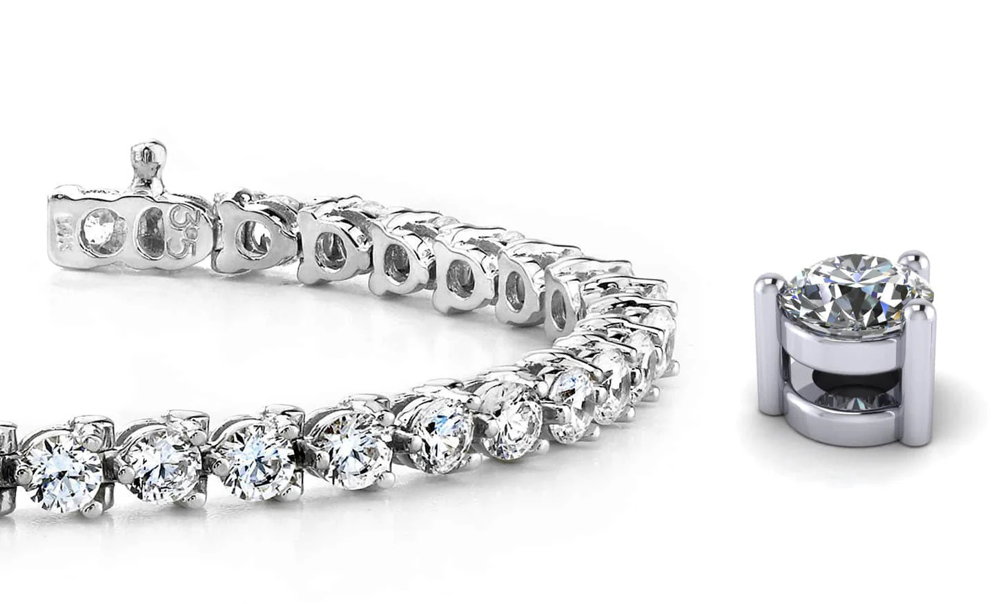 Classic 3 Prong Lab-Grown Diamond Tennis Bracelet with 7.80 ct.(finished) 3.75mm
