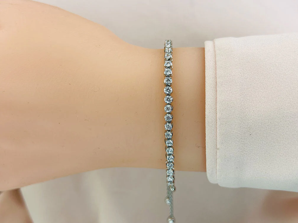 Classic 4 Prong Adjustable Diamond Bracelet with 2.04 ct.(finished) 3.2mm - Image 3