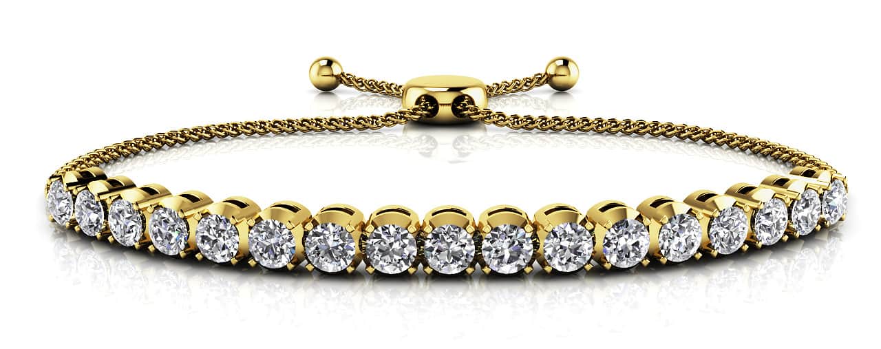 Classic 4 Prong Adjustable Lab-Grown Diamond Bracelet with 2.04 ct.(finished) 3.2mm - Image 2