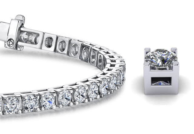 Classic 4 Prong Diamond Tennis Bracelet with 6.95 ct.(finished) 3.5mm