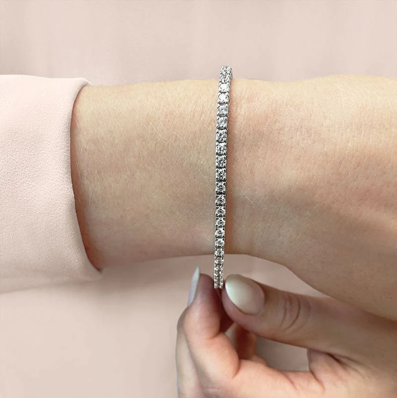 Classic 4 Prong Lab-Grown Diamond Tennis Bracelet with 17.67 ct.(finished) 5.3mm - Image 3