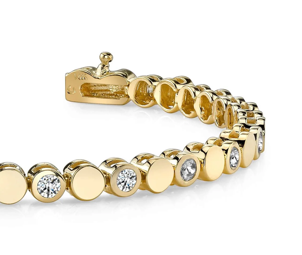 Classic Alternating Circle And Diamond Bracelet with 1.29 ct.(finished) 2.5mm - Image 2