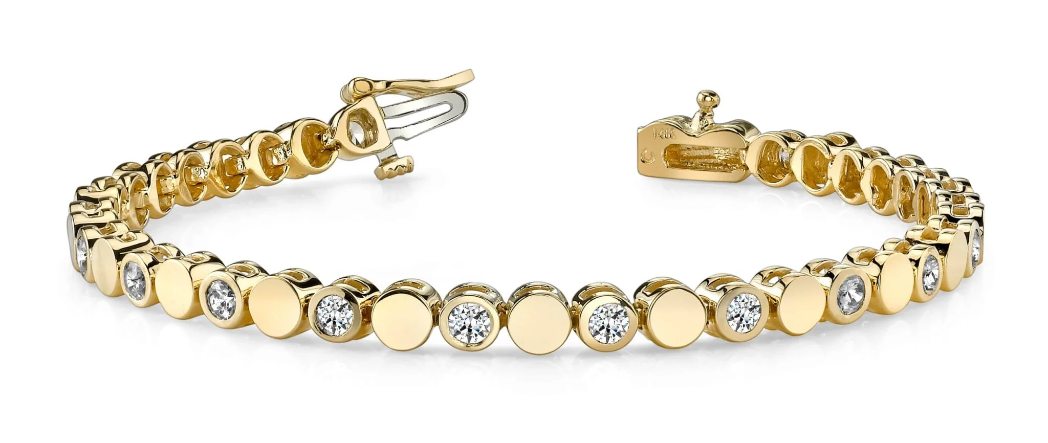 Classic Alternating Circle And Diamond Bracelet with 1.90 ct.(finished) 3.0mm - Image 3