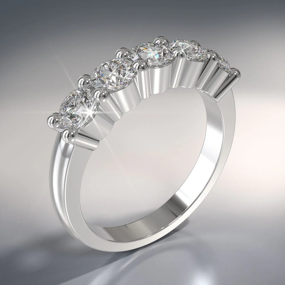 Classic Brilliant Five Stone Anniversary Diamond Ring with 1.25 ct.(finished) 4mm - Image 4