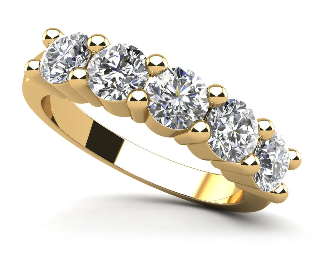 Classic Brilliant Five Stone Lab-Grown Diamond Anniversary Ring with 2.50 ct.(finished) 5mm - Image 2