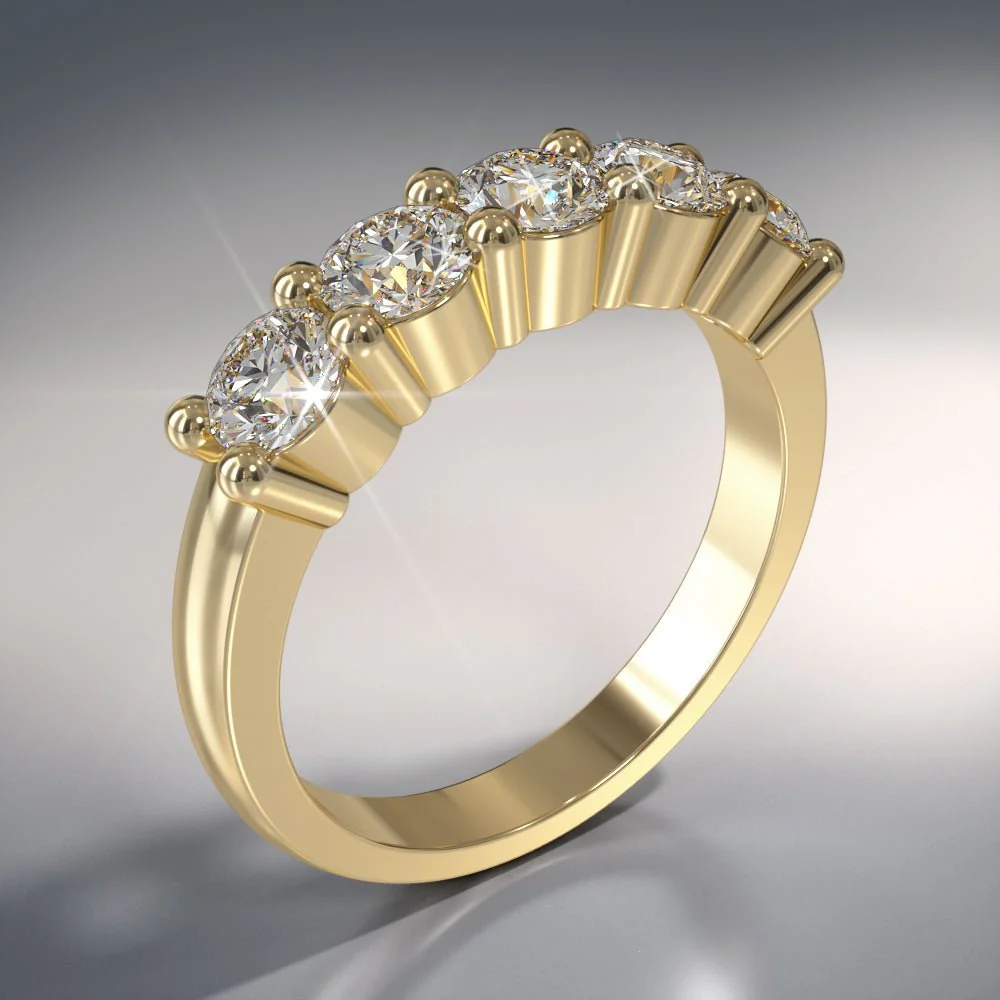 Classic Brilliant Five Stone Lab-Grown Diamond Anniversary Ring with 2.50 ct.(finished) 5mm - Image 5