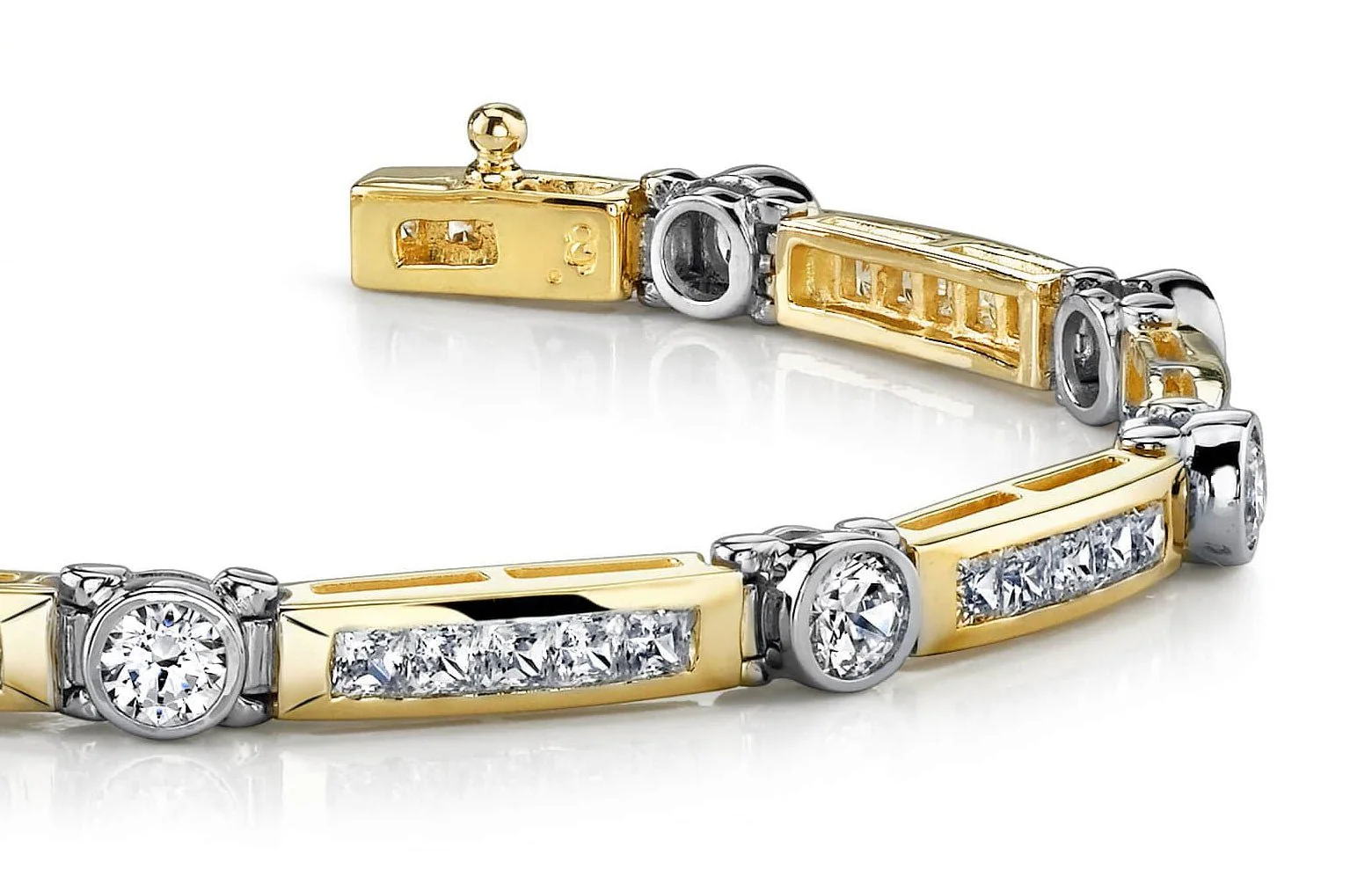 Classic Channel Frame Diamond Bracelet with 3.05 ct.(finished) 1.75mm, 3mm - Image 2