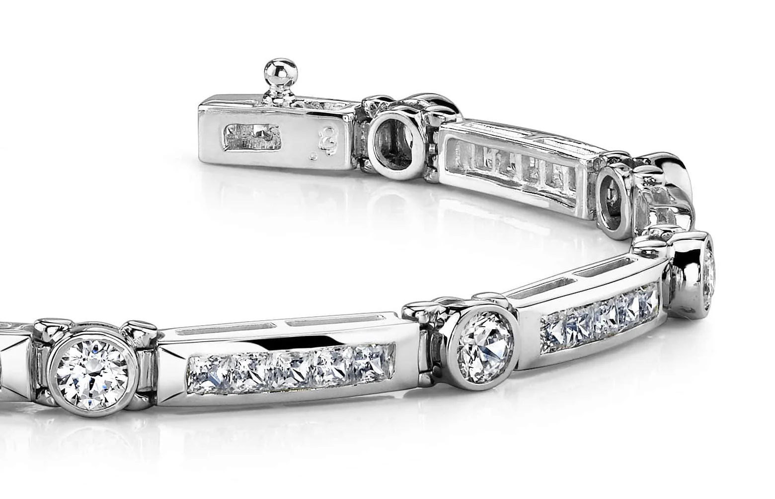 Classic Channel Frame Diamond Bracelet with 7.02 ct.(finished) 2.5mm, 4.25mm