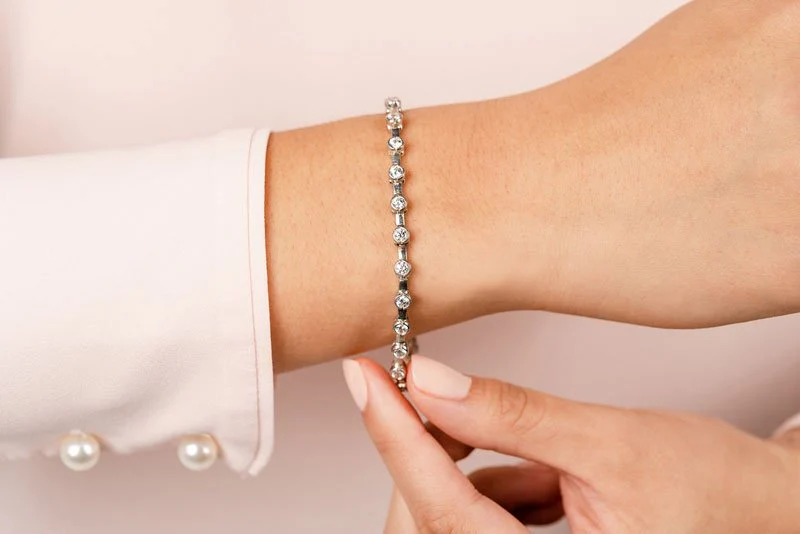 Classic Column Link Bezel Set Diamond Bracelet with 1.96 ct.(finished) 2.7mm - Image 3