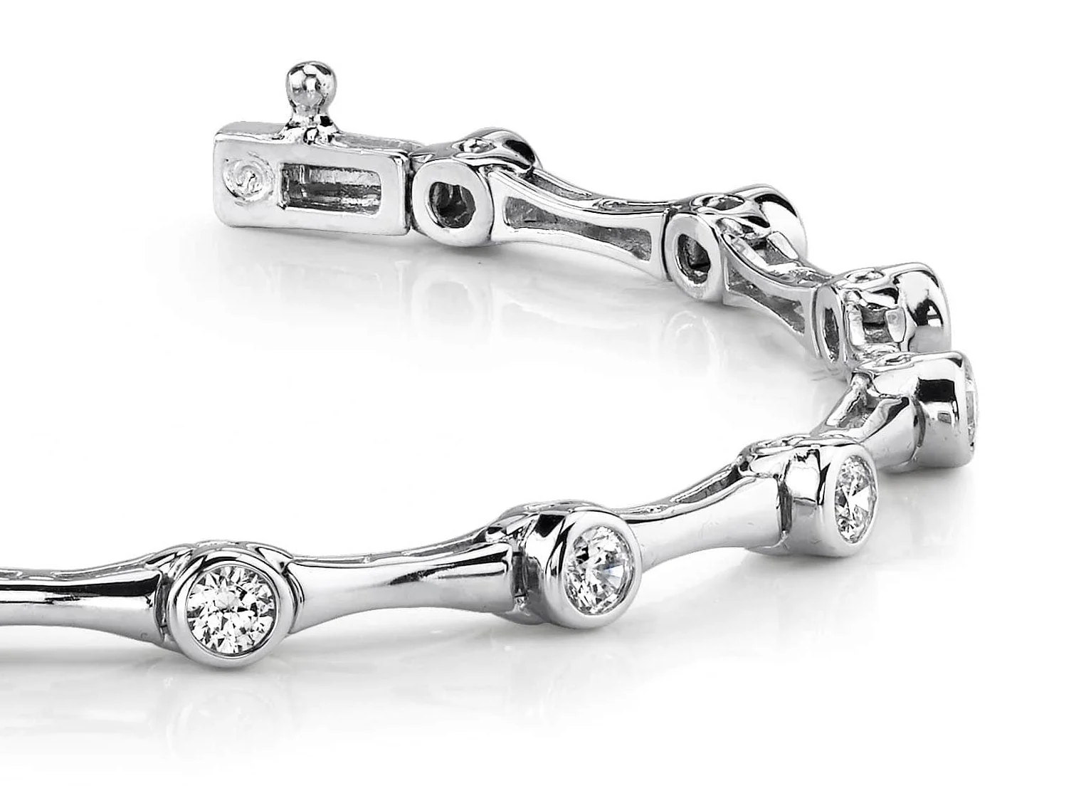 Classic Column Link Diamond Bracelet with 0.70 ct.(finished) 2.5mm