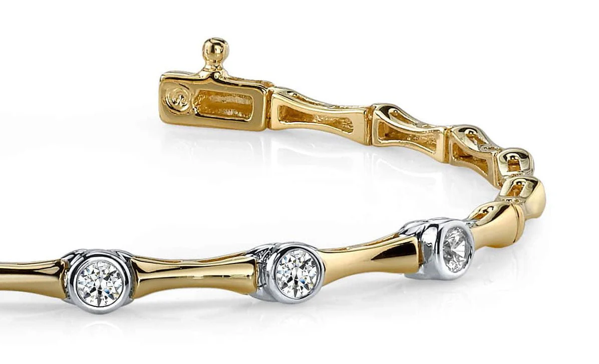 Classic Column Link Five Diamond Bracelet with 0.75 ct.(finished) 3.5mm - Image 2