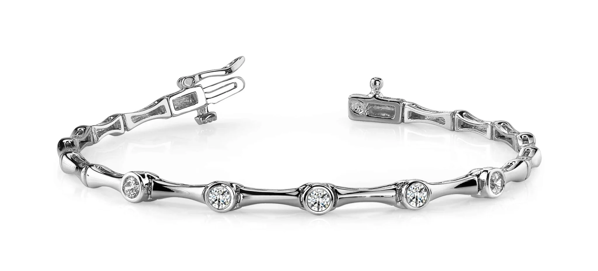 Classic Column Link Five Diamond Bracelet with 0.75 ct.(finished) 3.5mm - Image 4