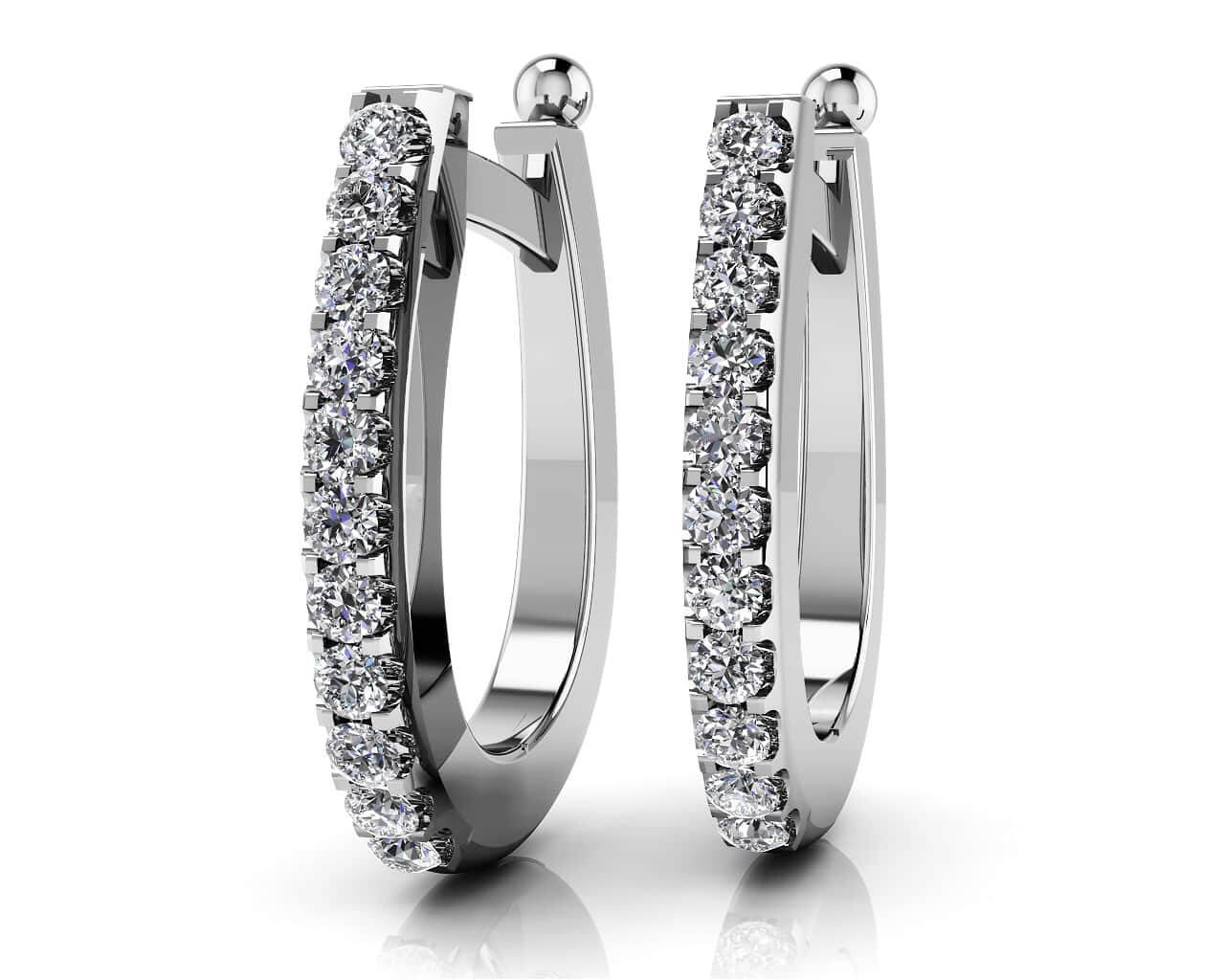 Classic Diamond Hoop Earrings with 0.75 ct.(finished) 2.3mm