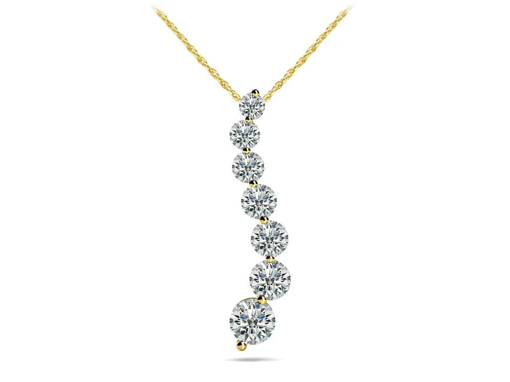Classic Diamond Journey Necklace Lab-Grown Diamond with 0.82 ct.(finished) - Image 2
