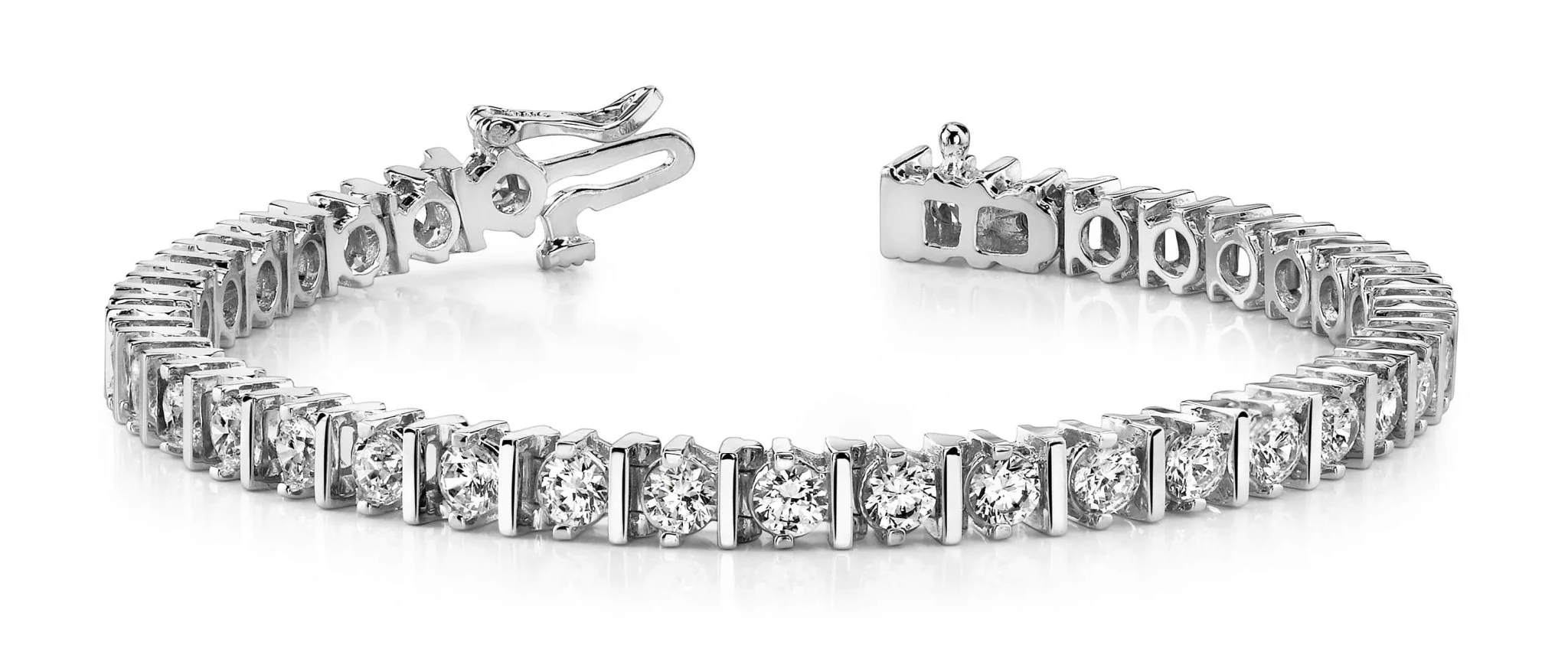 Classic Diamond Link Prong Set Diamond Tennis Bracelet with 4.10 ct.(finished) 3.0mm - Image 4